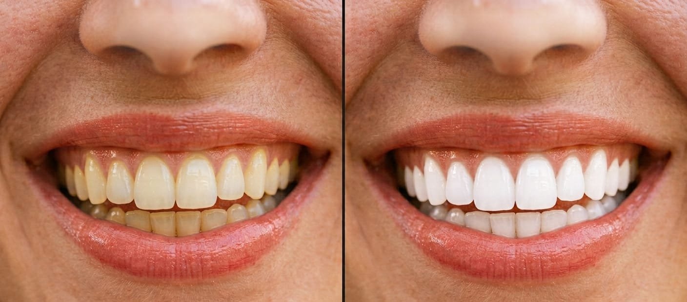 Sonrisa blanca tras blanqueamiento dental